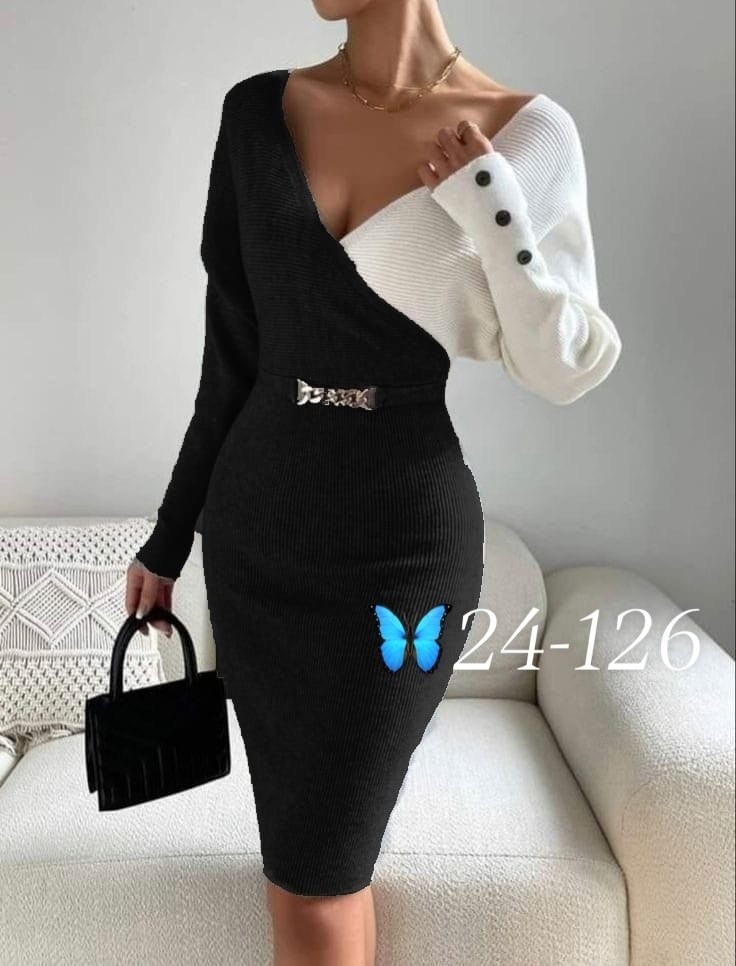 женское трикотажное платье,трикотажное платье,платье стильное,модное платье с длинным рукавом,платье
