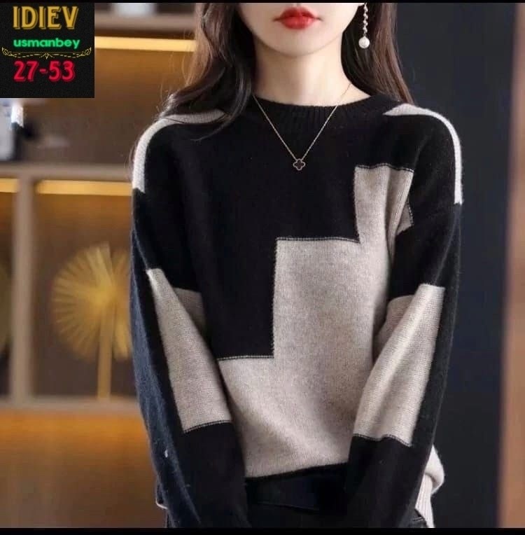 женский трикотажный свитер с круглым вырезом,модные женские кофты,женский свитер,модный женский свитер,джемпер с круглым вырезом