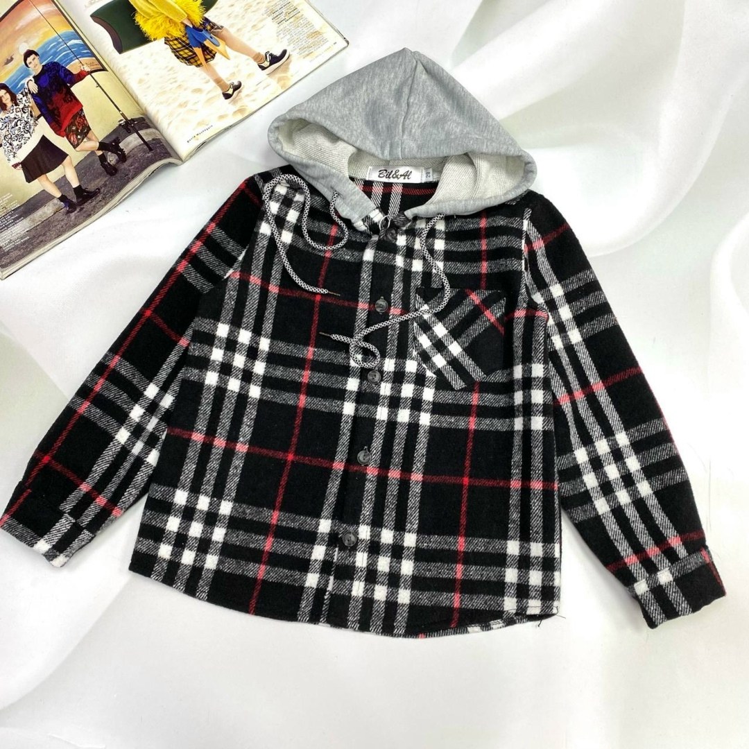 рубашка для девочек,рубашка с капюшоном,рубашка в клетку с капюшоном для девочки,рубашка в клетку с капюшоном,рубашка клетчатая комбинированная с капюшоном