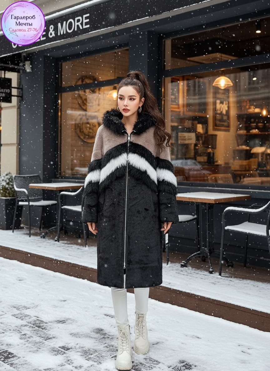 пальто комбинированное,меховое пальто,пальто зимнее,шуба женская,женская дубленка