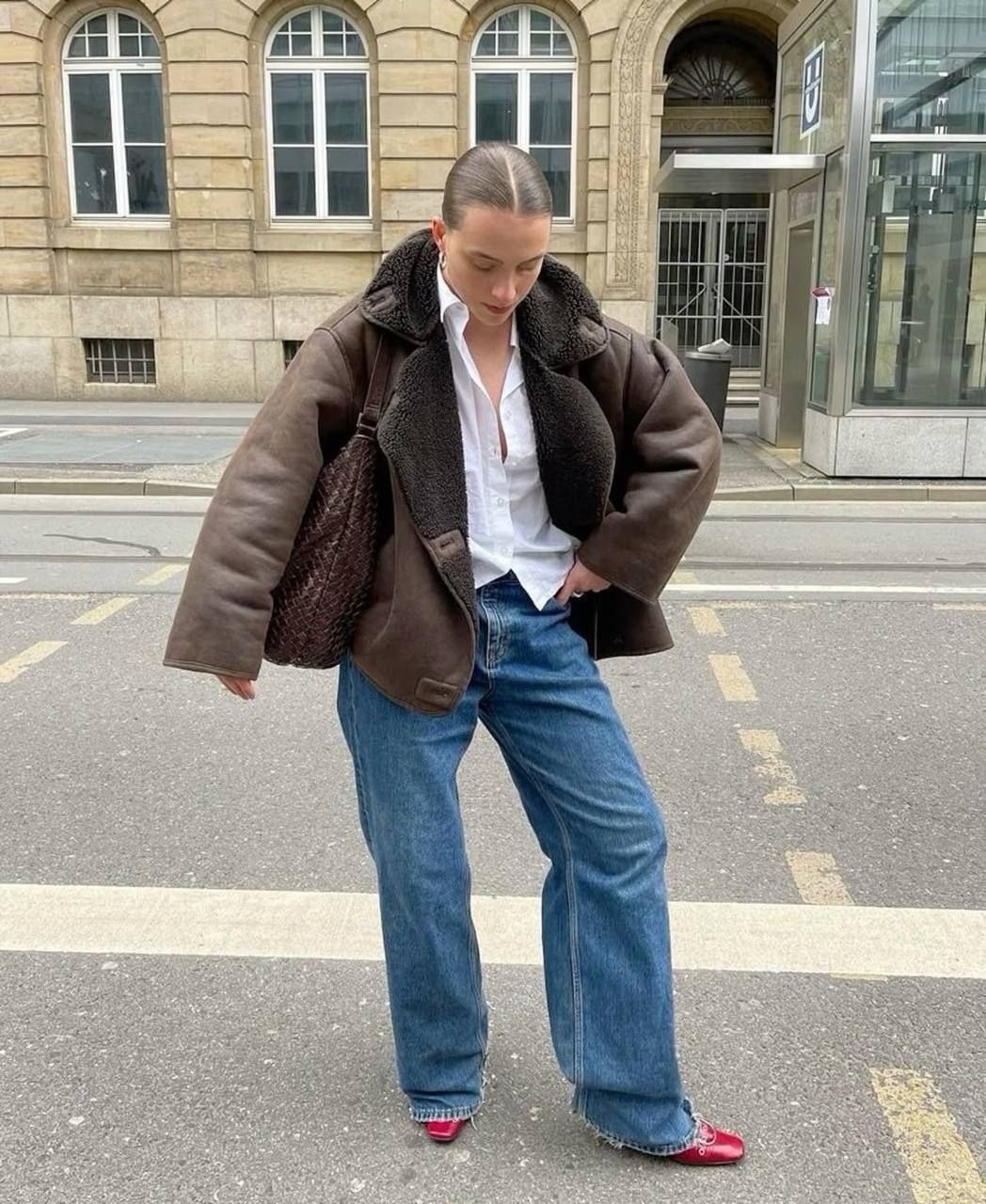 модные образы,модное пальто,дубленка оверсайз,зимняя мода
