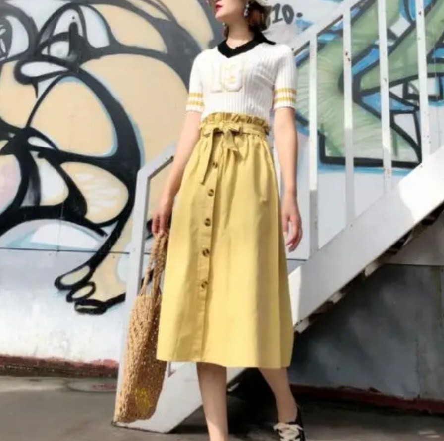 юбка с поясом,юбка миди женская с карманом,юбка с эластичным поясом,юбка летняя,юбка с ремнем на талии