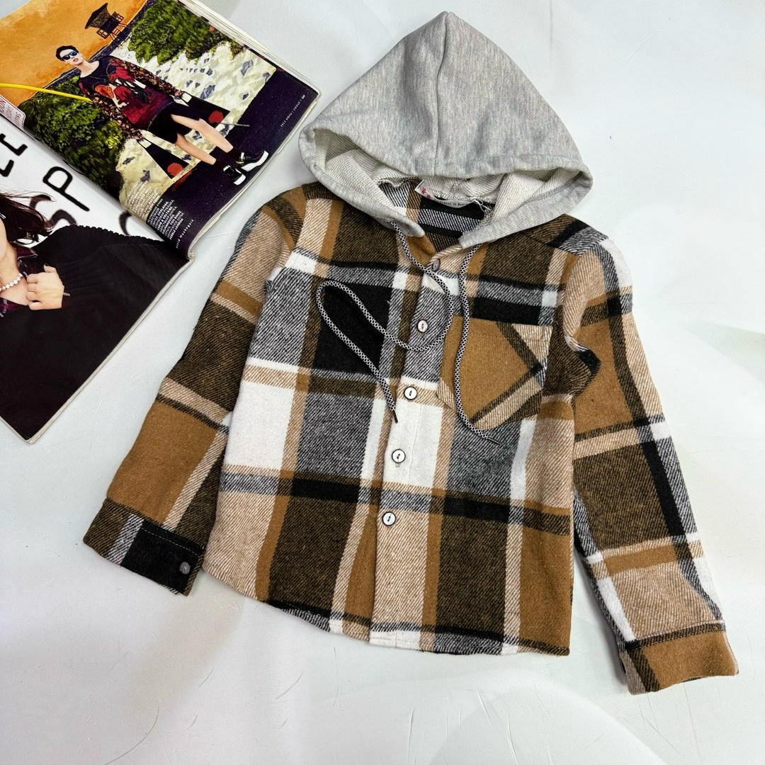 рубашка для девочек,рубашка с капюшоном,рубашка в клетку с капюшоном для девочки,рубашка в клетку с капюшоном,рубашка клетчатая комбинированная с капюшоном