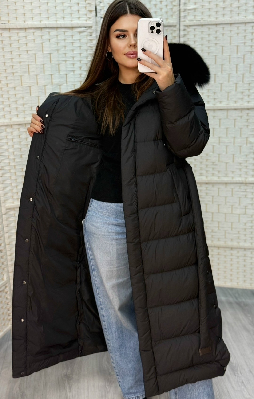 женские пуховики,пуховик удлиненная с капюшоном,пуховик,пуховик длинный,пуховик женский зимний