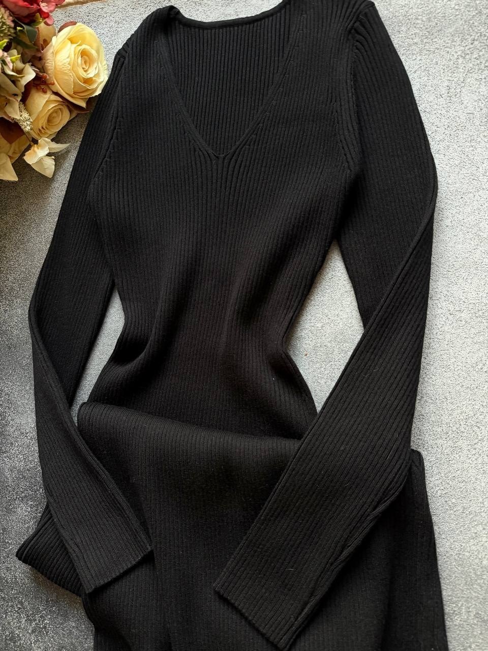 платье женское длинное вязаное,трикотажное длинное платье,вязаное длинное платье,платья элегантные,платье миди с длинными рукавами