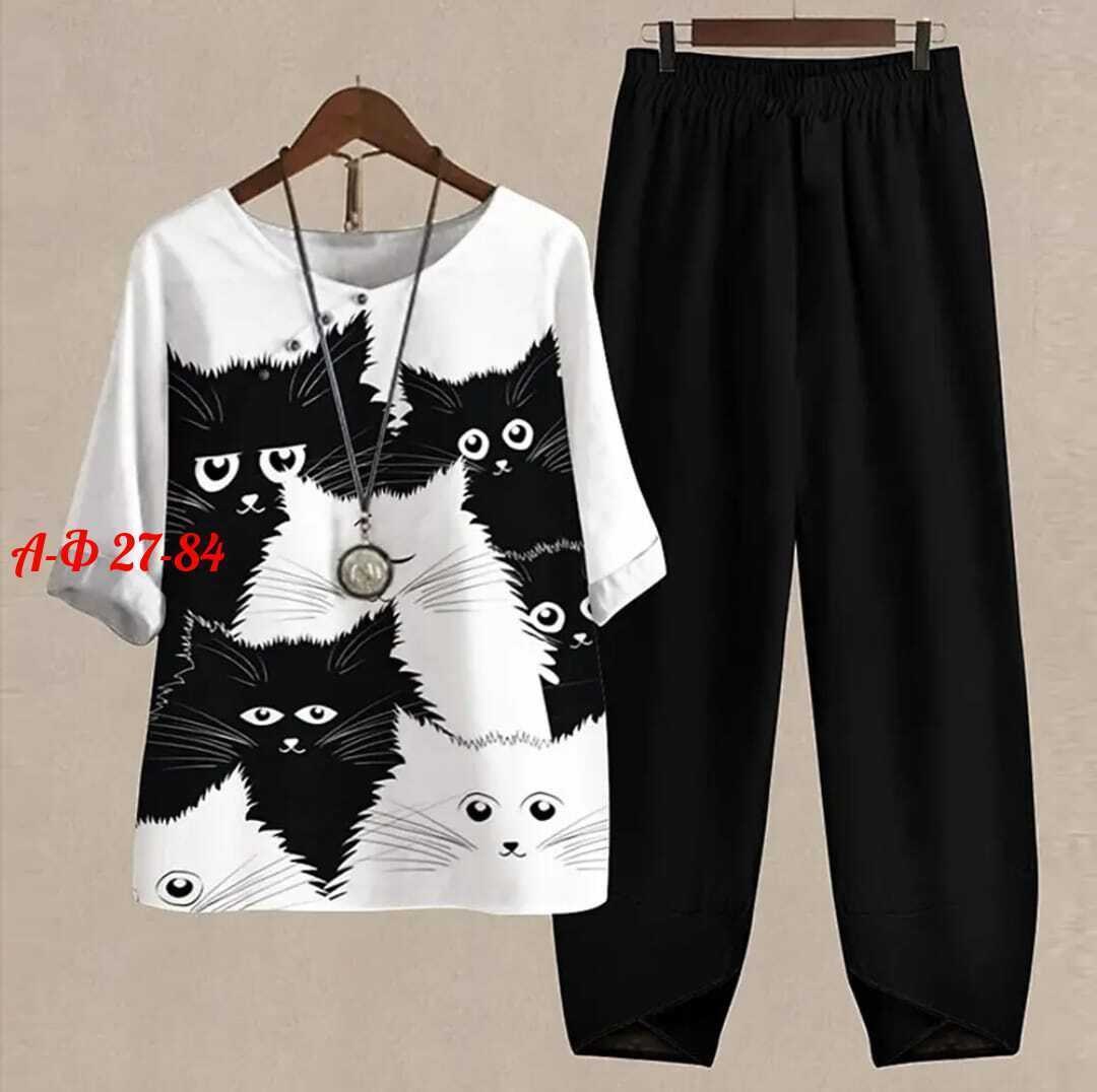 комплект одежды женский,костюмы двойки,костюм с принтом,пижамы для женщин,летние костюмы