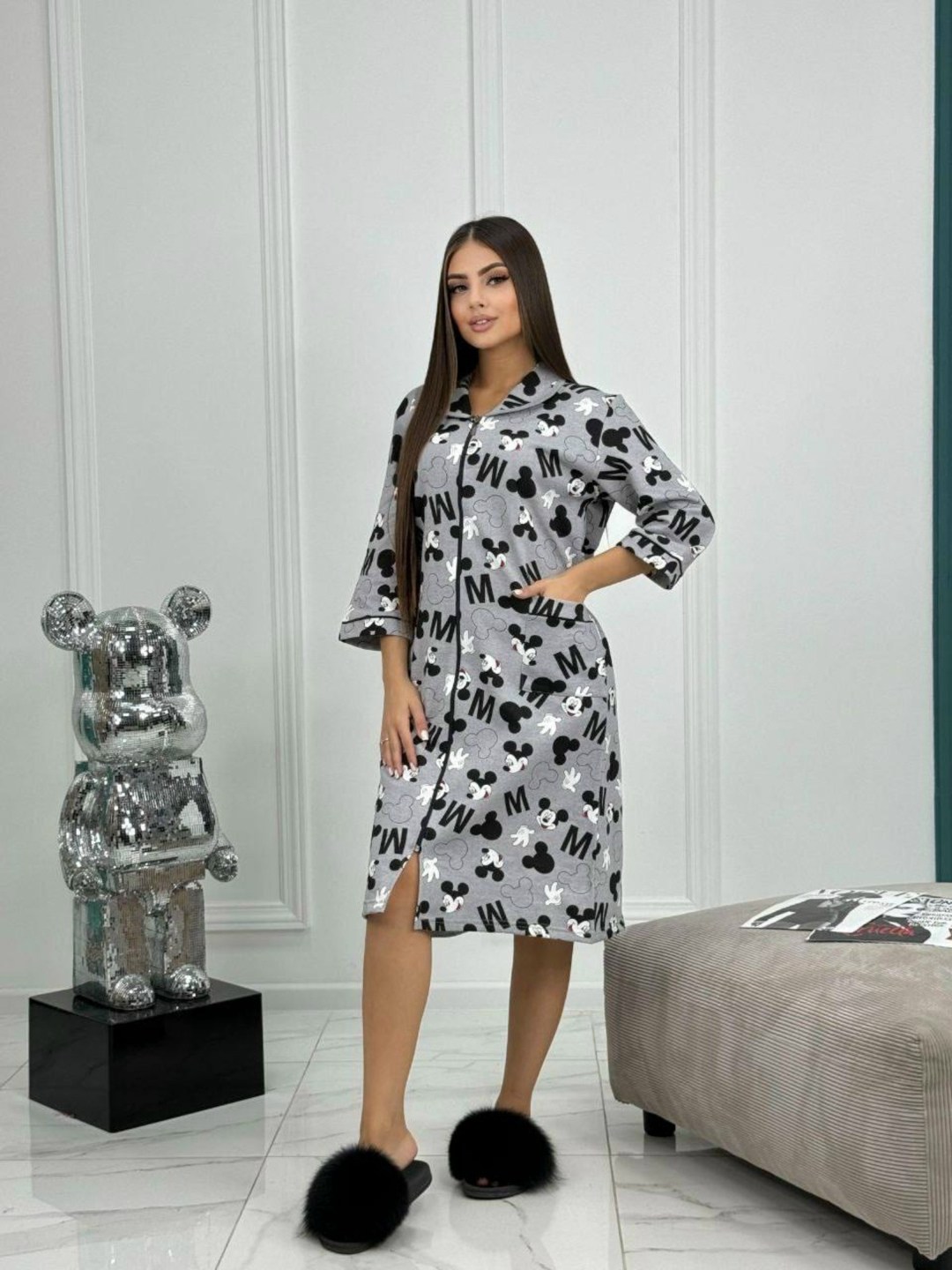 халат женский домашний,женский халат,халат домашние,халат домашний на молнии,женский халат для дома