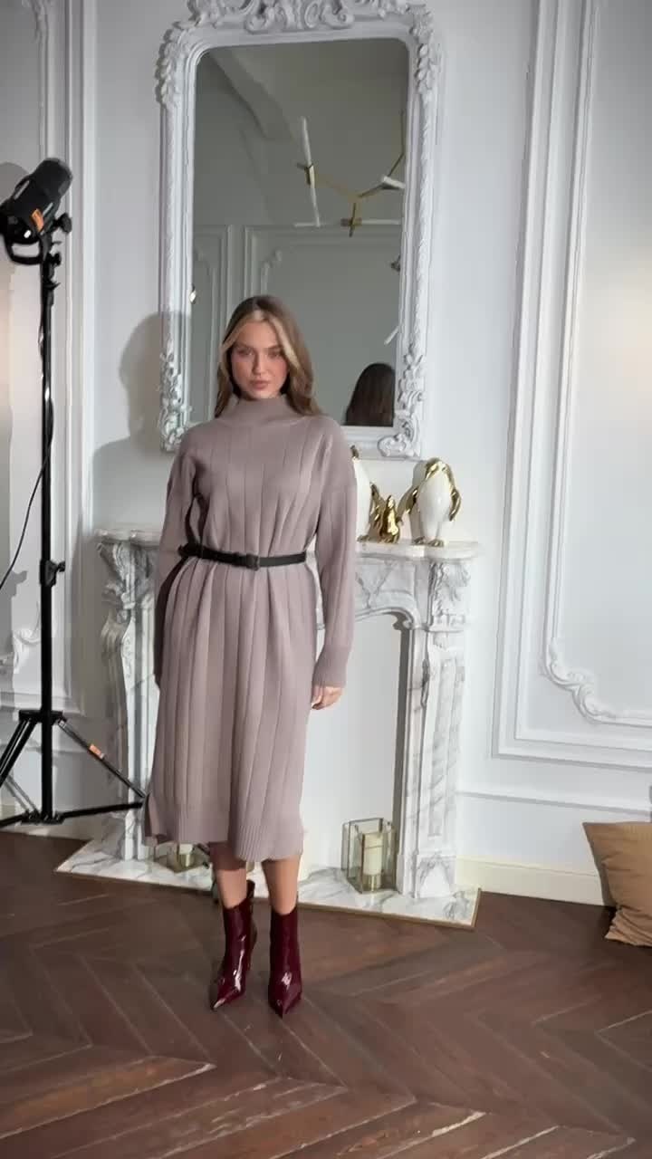 платье трикотажное миди,трикотажное платье,платье миди,платье,трикотажное платье с юбкой плиссе