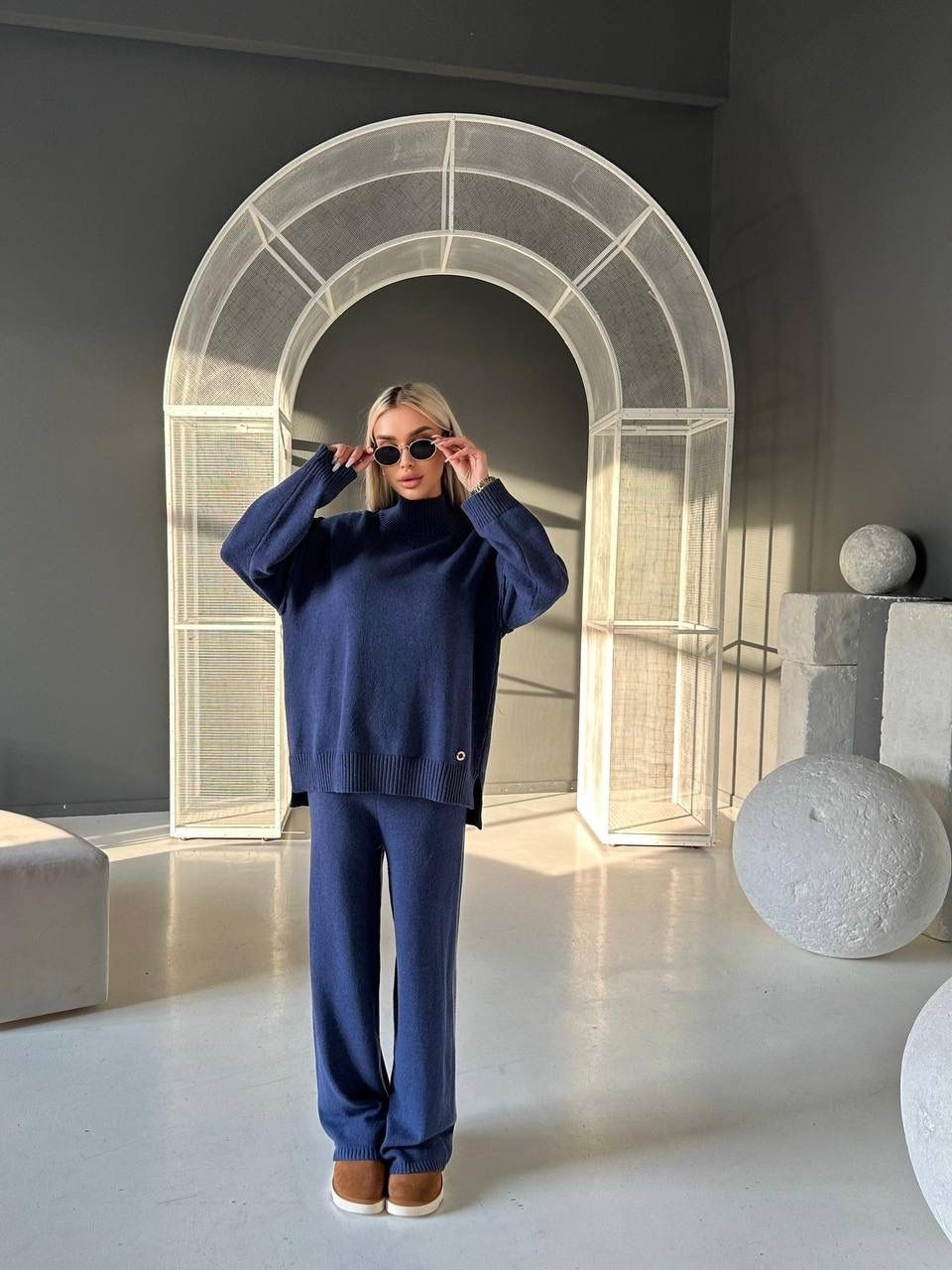 трикотажные костюмы,костюм вязаный с брюками,костюм вязаный теплый с брюками kamillastyle,костюм с брюками,трикотажный вязаный костюм с брюками