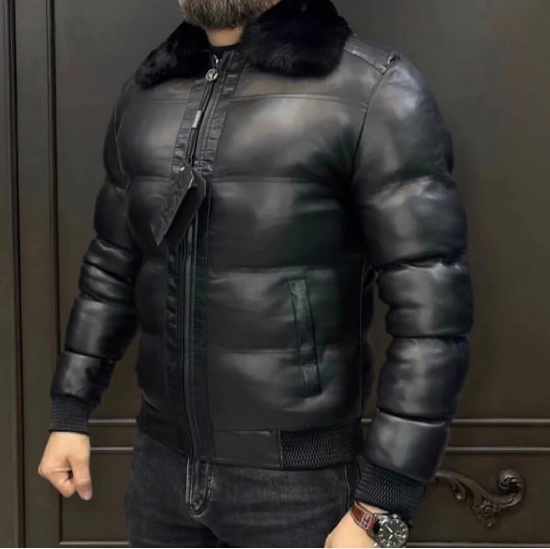 мужская зимняя куртка,зимняя кожаная куртка мужская,кожаная куртка мужская,кожаная зимняя куртка,модная мужская куртка
