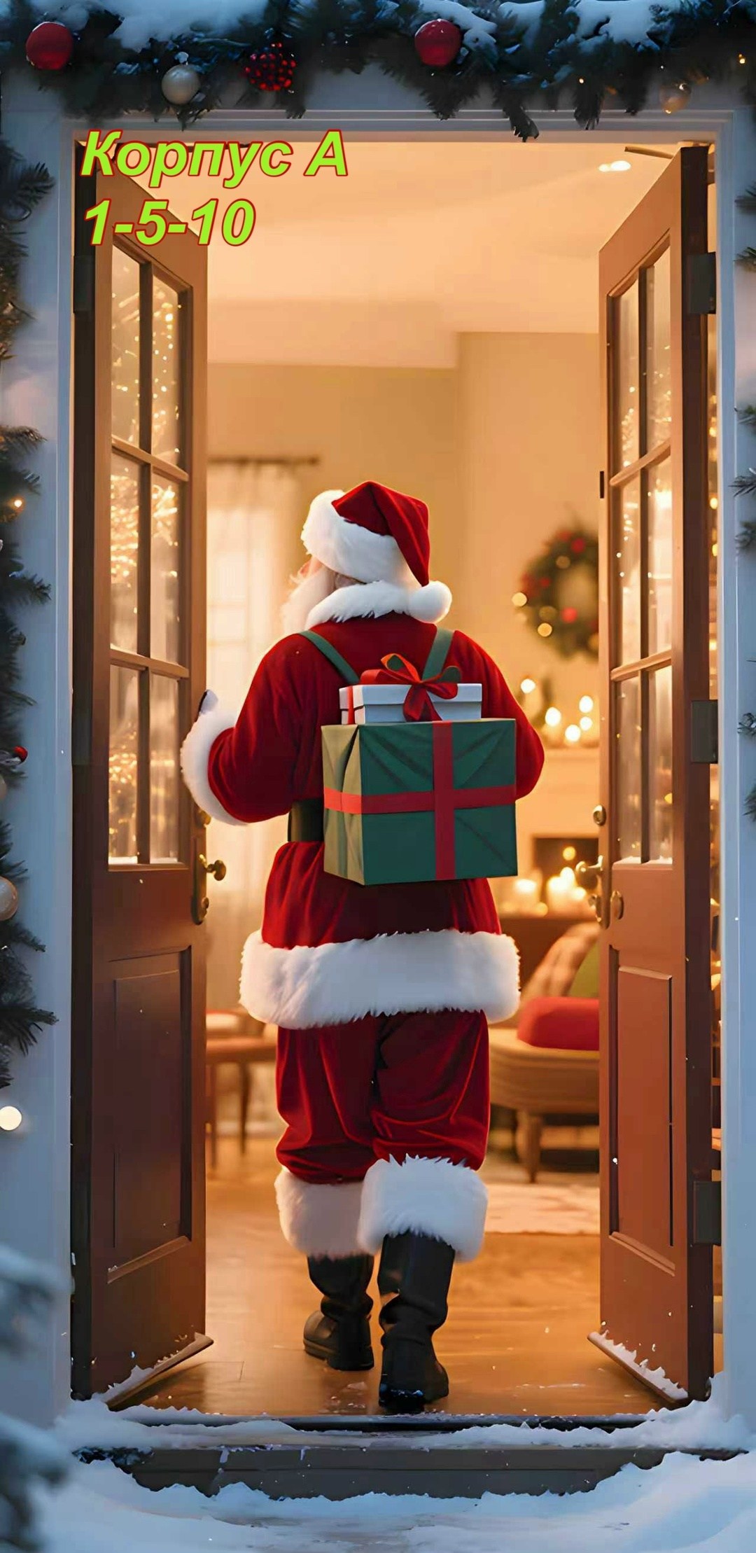 рождественская дверь,новогодние украшения на дверь,новогодние декор,рождественские украшения двери,дверь новогодняя