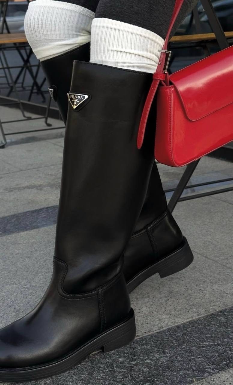 сапоги прада черные,,сапоги прада,женские сапоги,сапоги prada