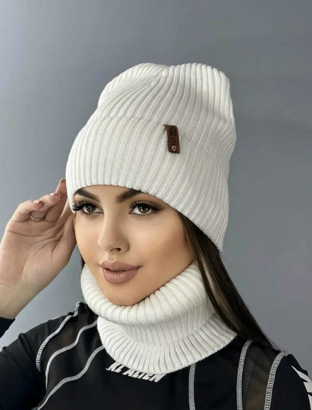 комплект женский шапка и снуд,шапка со снудом женская,комплект шапка и снуд,шапки трикотажные женские,шапка бини