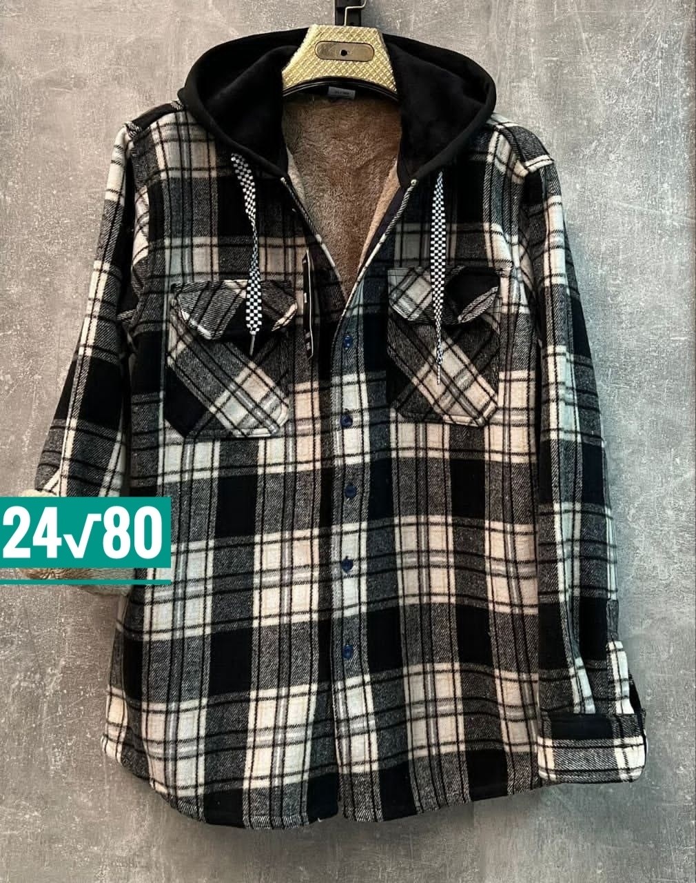 рубашка теплая в клетку оверсайз,теплая рубашка,рубашка с капюшоном,рубашка на меху,рубашка в клетку теплая