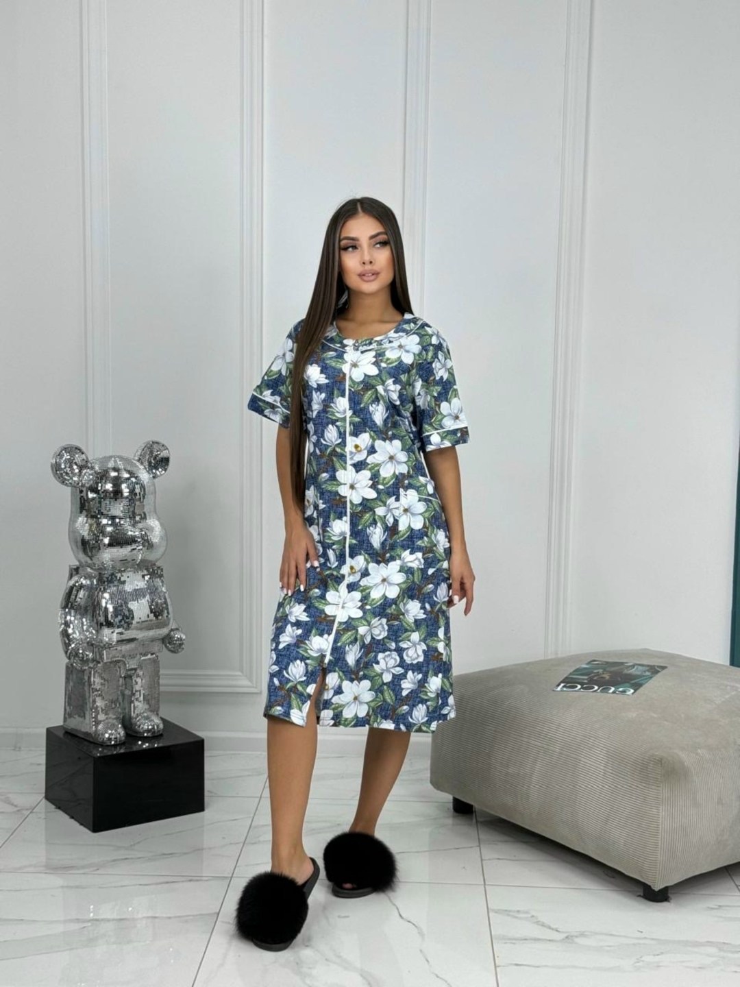 халат женский домашний,халат женский,халат домашние,халат женский домашний на молнии,женский халат на молнии