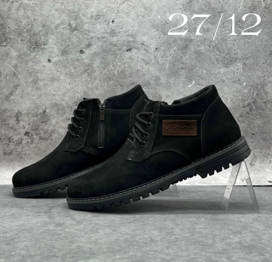 ,зимние мужские ботинки,замшевые зимние ботинки,ботинки мужские,черные замшевые полуботинки мужские