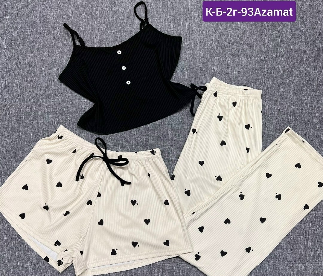 пижама женская 3 в 1,пижама женская комплект,пижамы женски,пижама домашний комплект,комплект пижама