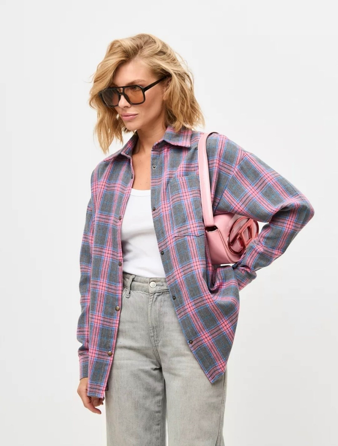 рубашка в клетку женская оверсайз,женская рубашка в клетку,рубашка в клетку,рубашка женская оверсайз в клетку удлиненная,женская рубашка