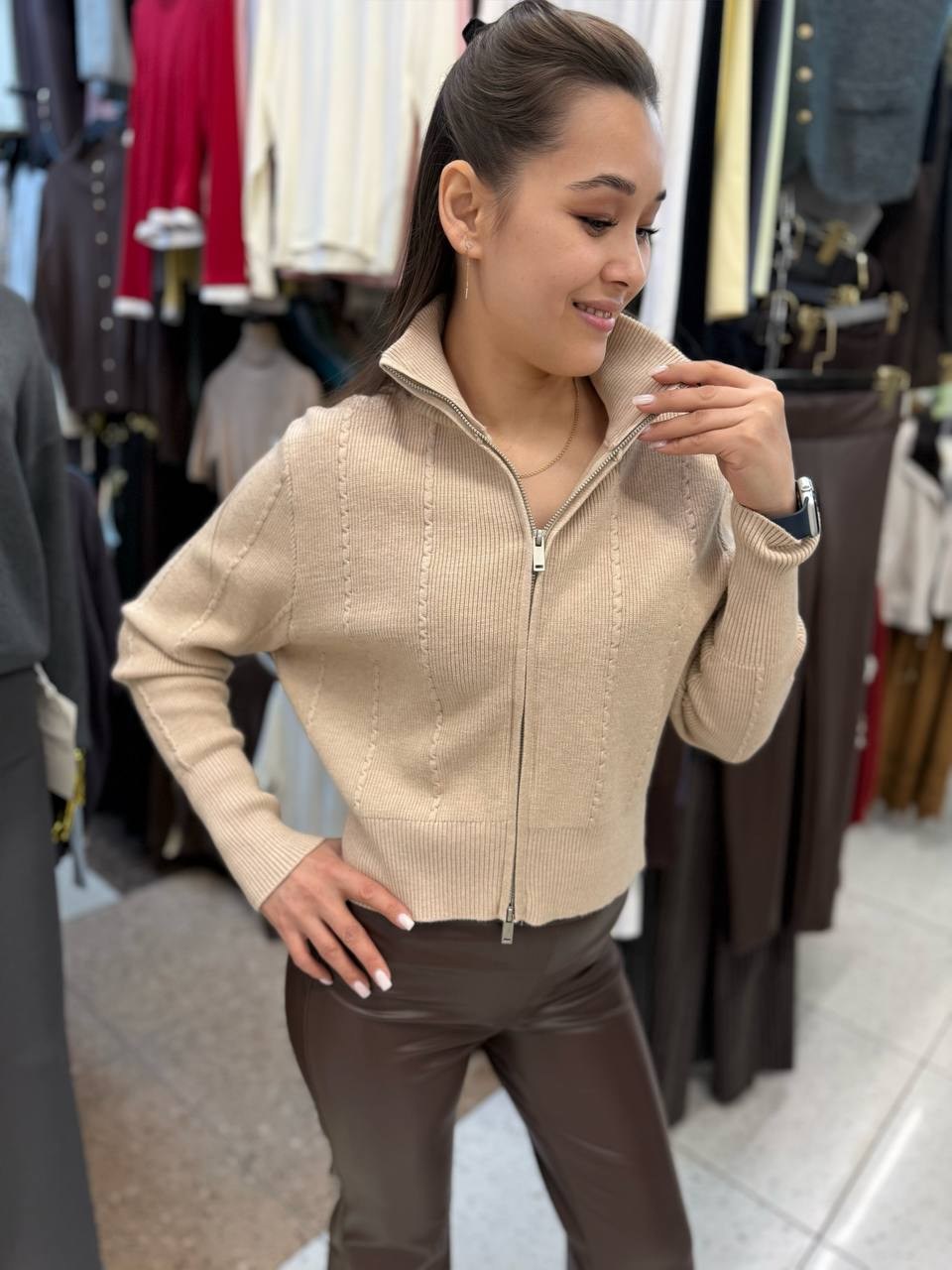 кофта женская,женский свитер на молнии,теплая кофта,женский свитер,свитер с замком