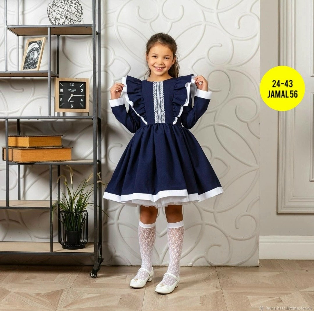 школьное платье для девочек,школьное синее платье для девочки с отделкой,нарядное школьное платье,школьное платье,школьное нарядное платье для девочек