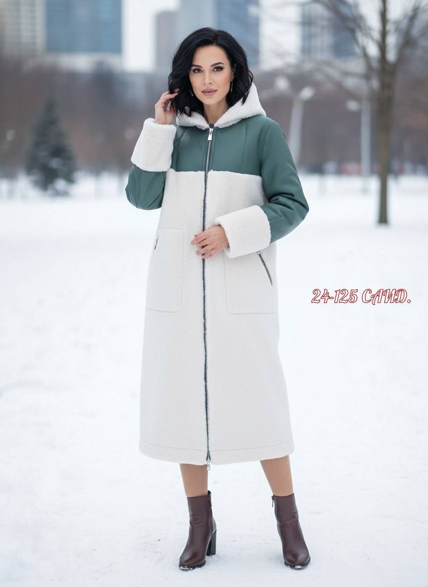 стильное пальто,комбинированное пальто,дубленка женская,зимняя дубленка,дубленка двухсторонняя