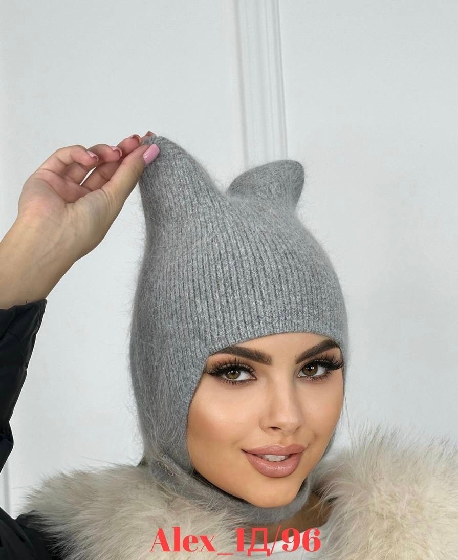 шапка женская,шапка с ушками,женская шапка из ангоры,шапка для женщин,шапка с ушками зимняя