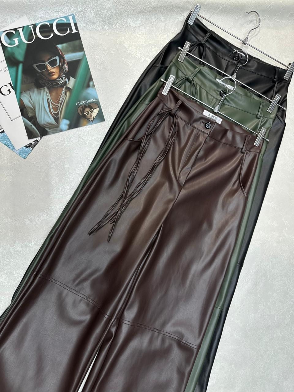 кожаные широкие брюки,кожаные брюки,брюки женские кожаные,модные кожаные брюки,кожаные штаны