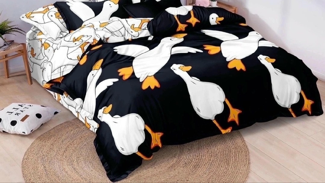 постельное белье 1 5 спальное,постельное белье 1 5 спальное комплект,комплект постельного белья,постельное белье с гусями,гусь обнимусь постельное белье