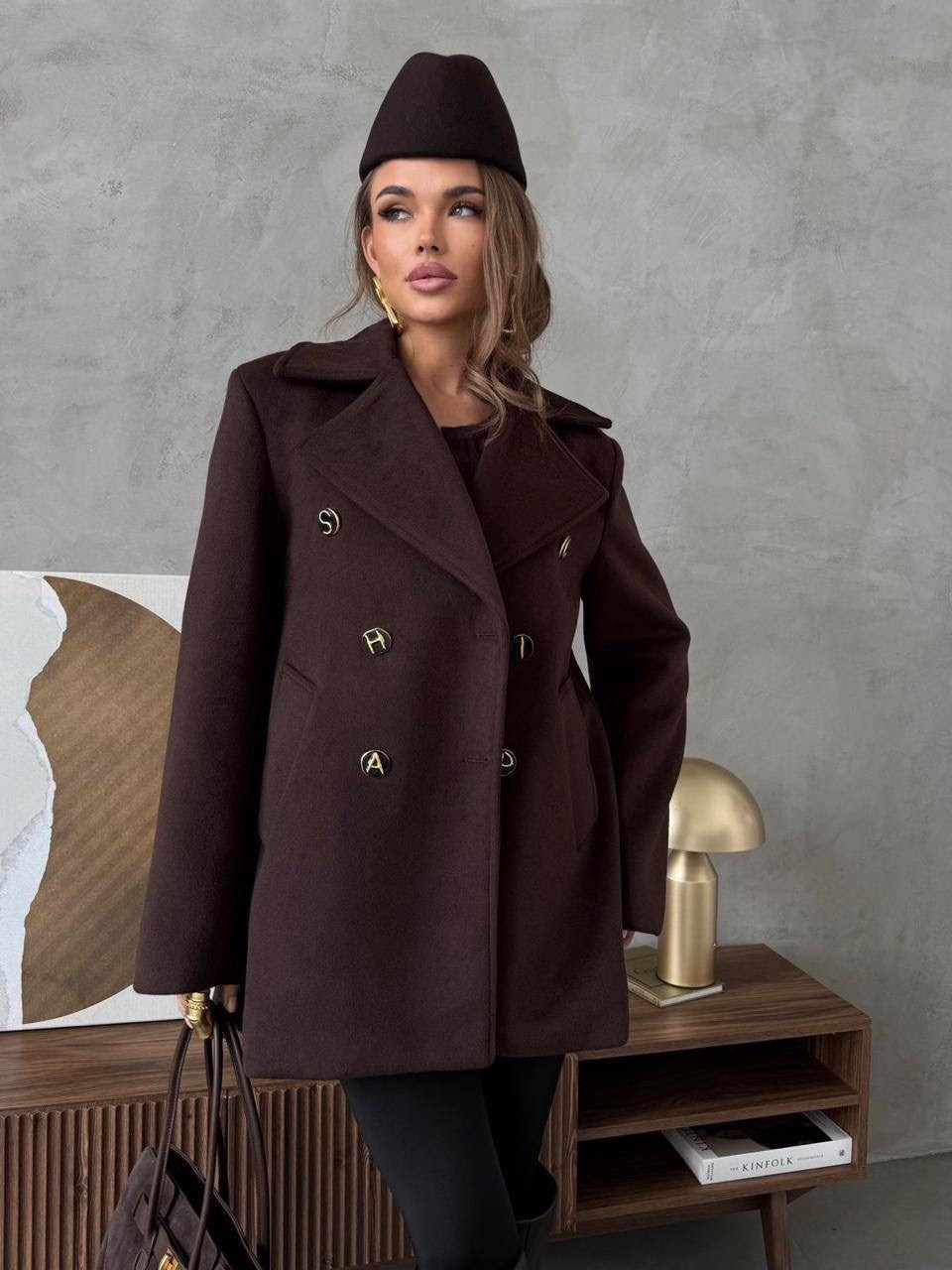 модное пальто,пальто жен,пальто коричневое,полупальто,пальто