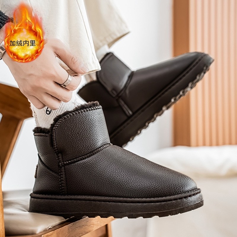 ботинки угги кожаные 2025,мужские зимние ботинки,зимние ботинки,зимние ботинки с мехом,женская зимняя