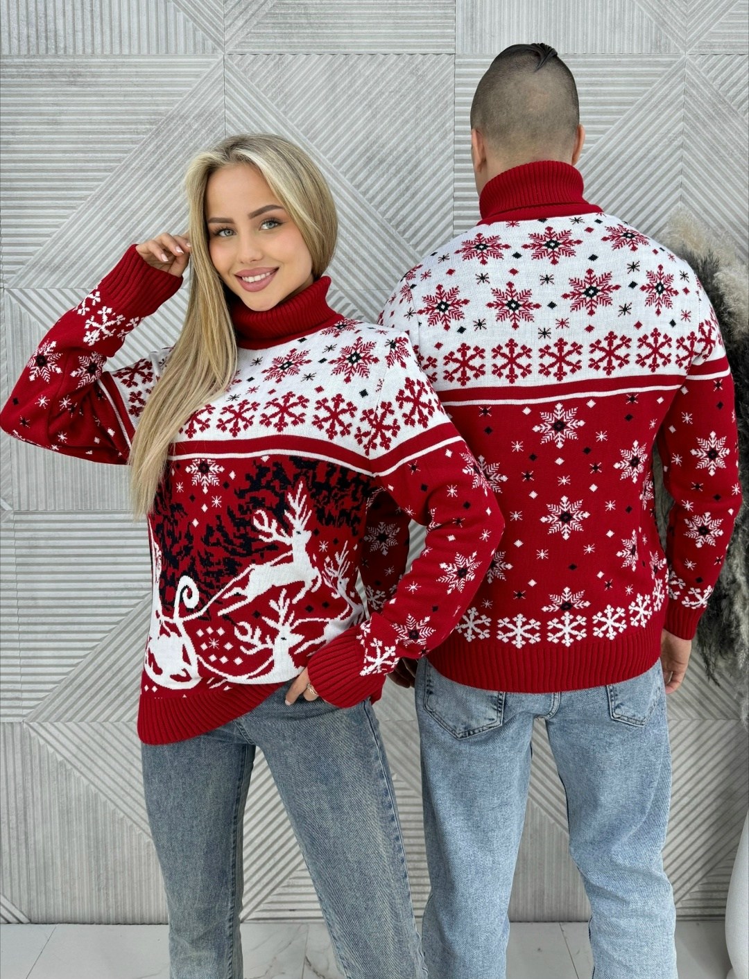 свитер с новогодним принтом,свитера с оленями,новогодний джемпер,рождественские свитера,парные свитера с оленями
