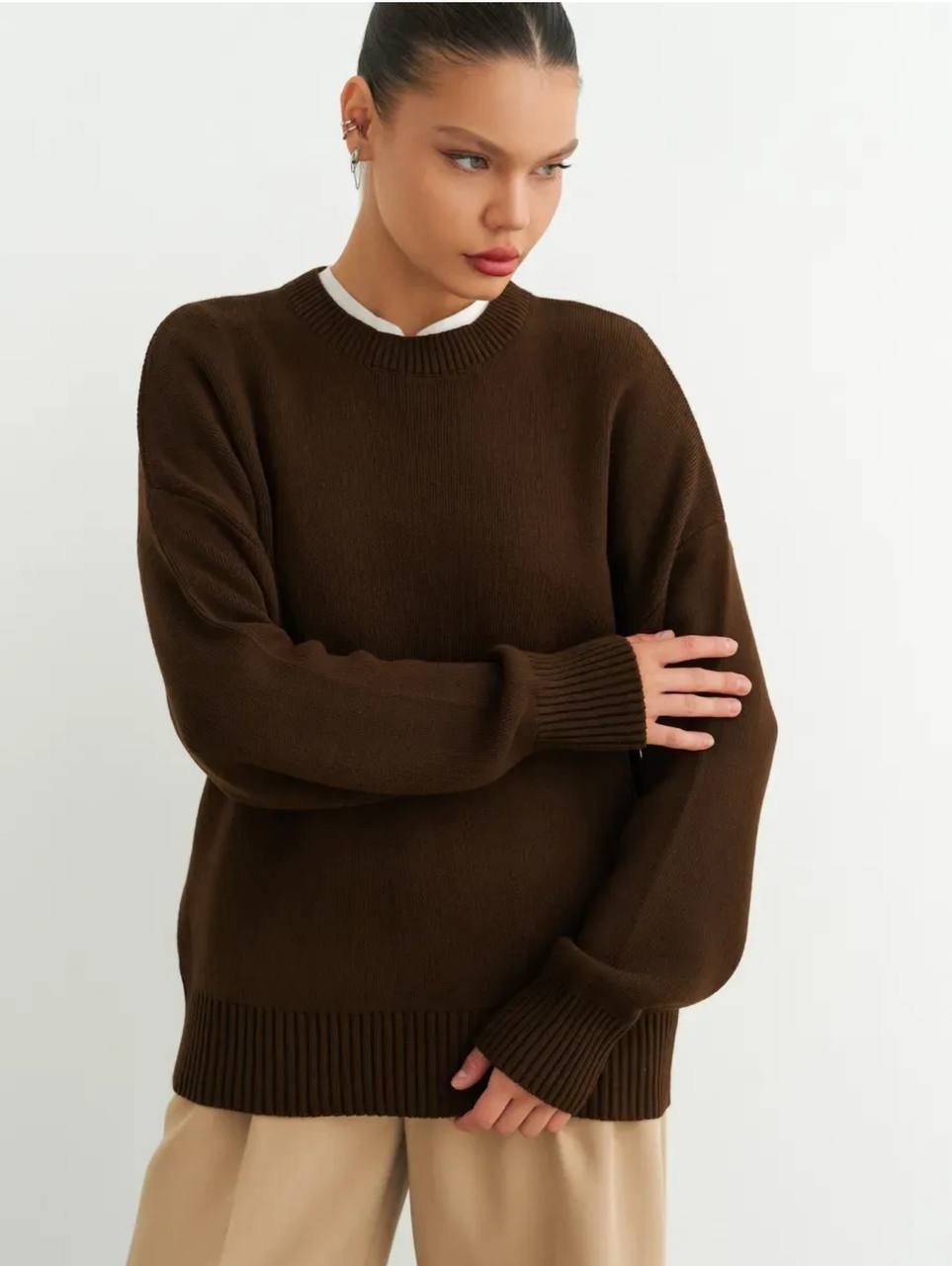 джемпер оверсайз,свитер джемпер,женский свитер,коричневый свитер,свитер женский оверсайз