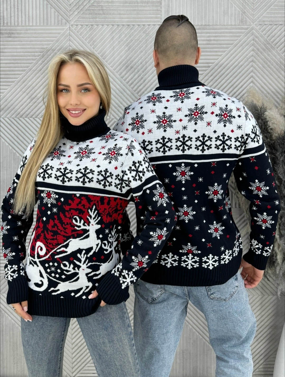 свитер с новогодним принтом,свитера с оленями,новогодний джемпер,рождественские свитера,парные свитера с оленями