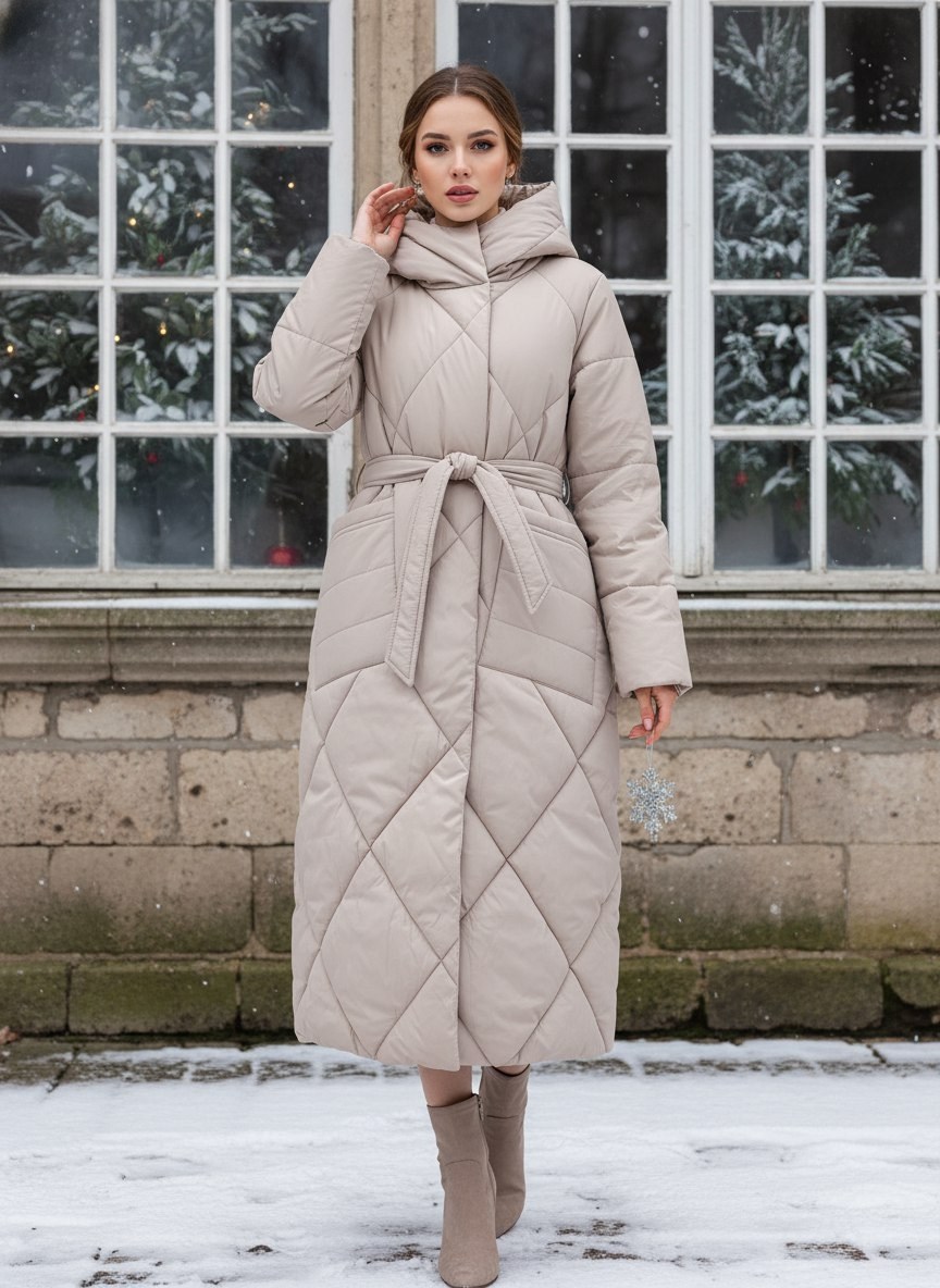 стильные пуховики,пальто пуховик,стильные пуховики для высоких женщин,пальто утепленное genevieve женская коллекция,пуховик длинный