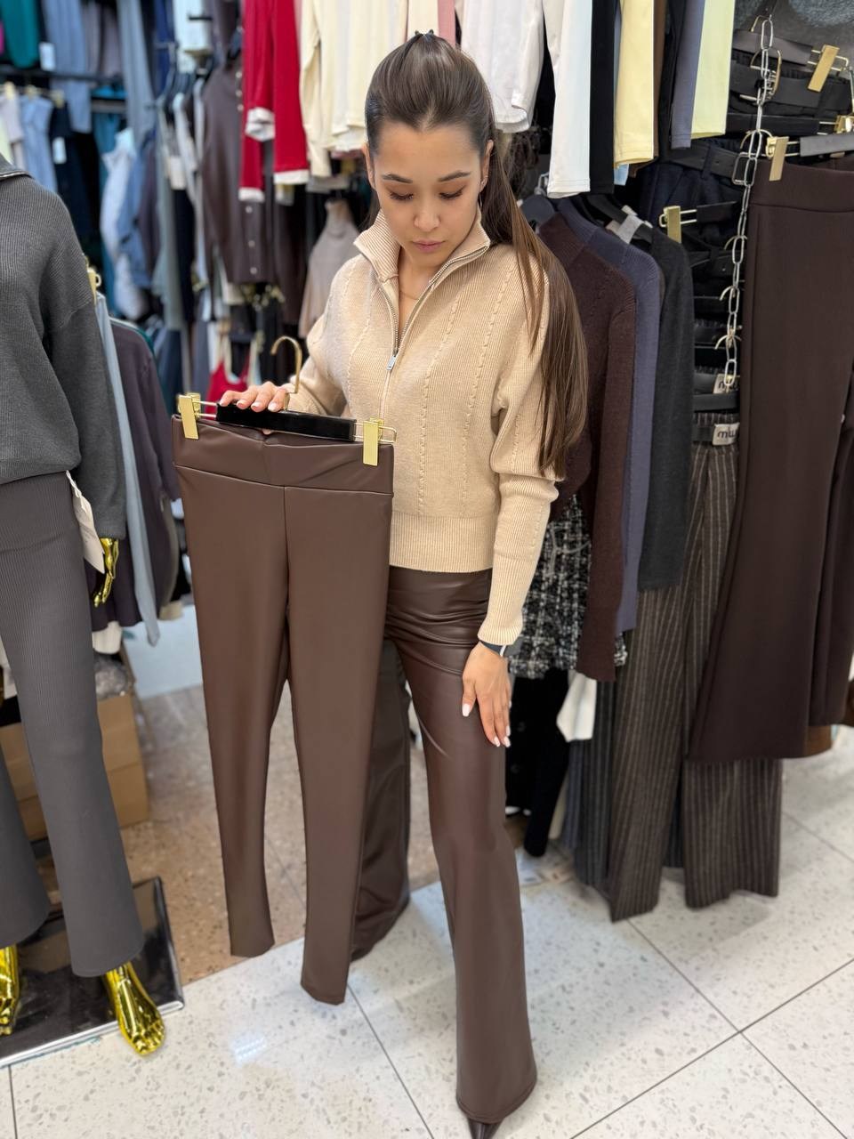 женские кожаные брюки,брюки женские из натуральной кожи,кожаные брюки,брюки из искусственной кожи с высокой талией,модные брюки из натуральной кожи