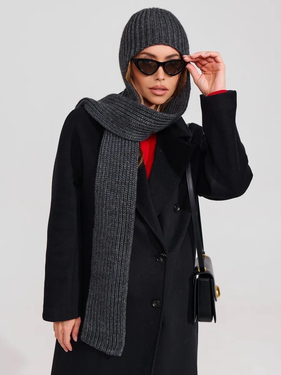 шапка шарф,шапка бини,шапка вязаная,шапка демисезонная,женская шапка