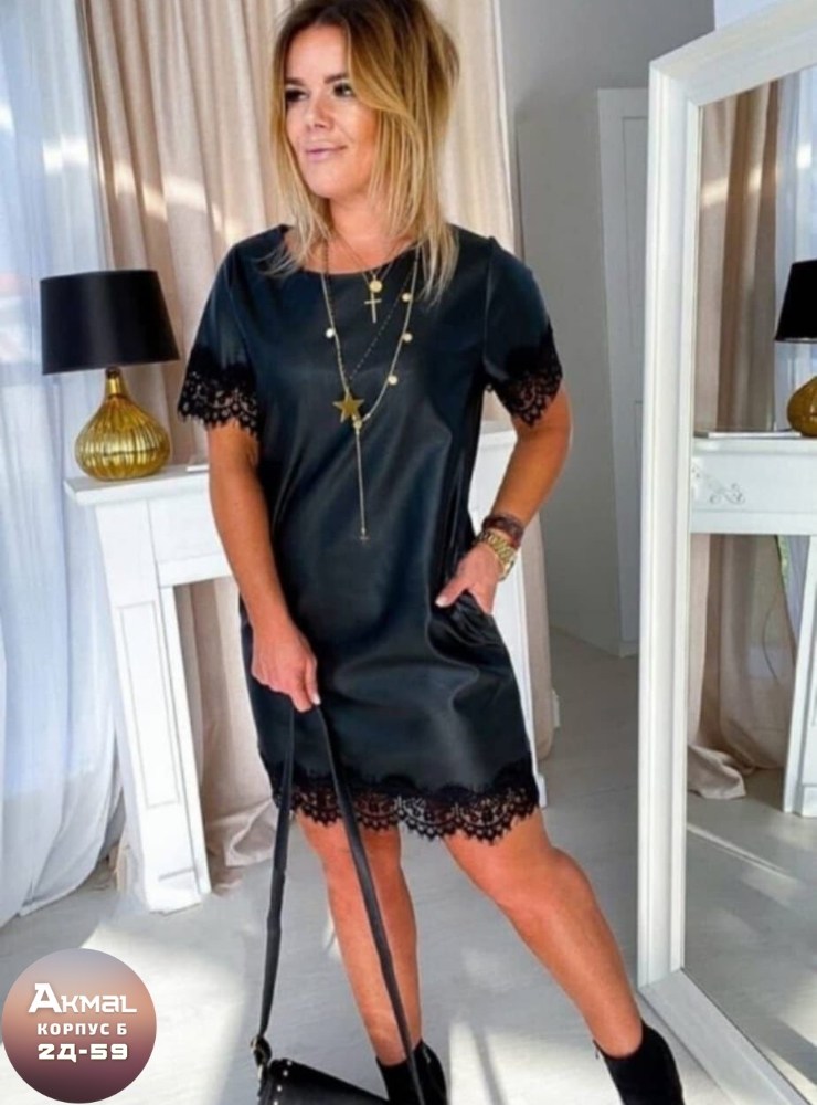 платье женские,платье,платье из экокожи,платье с кружевами,кожаное платье