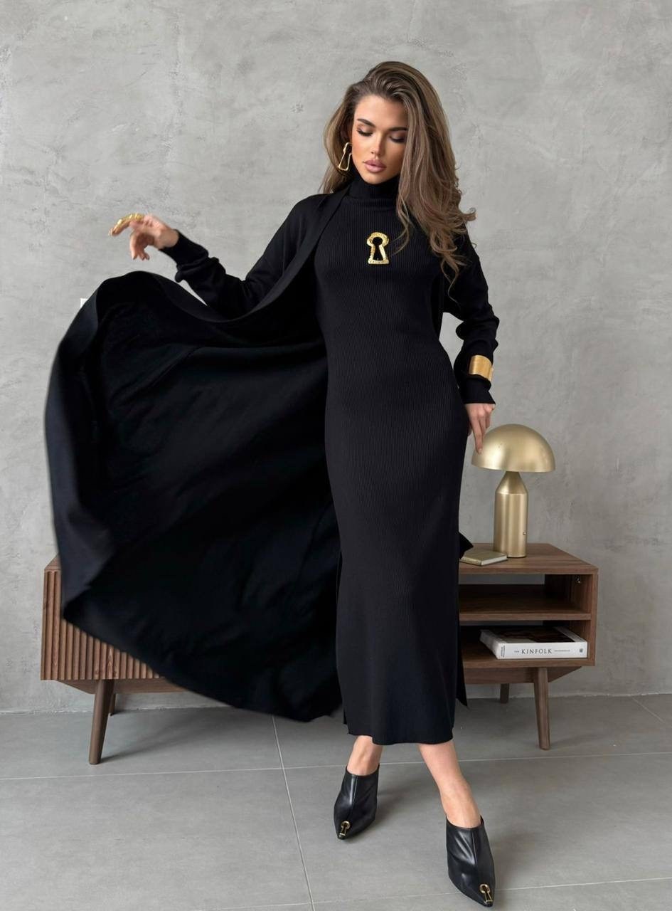 трикотажное платье,модное платье,платье черное,длинное черное трикотажное платье,трикотажные костюмы