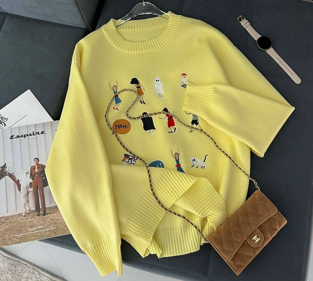 свитер с вышивкой,модные свитера,свитер дизайн,свитера женские,трикотажный свитер