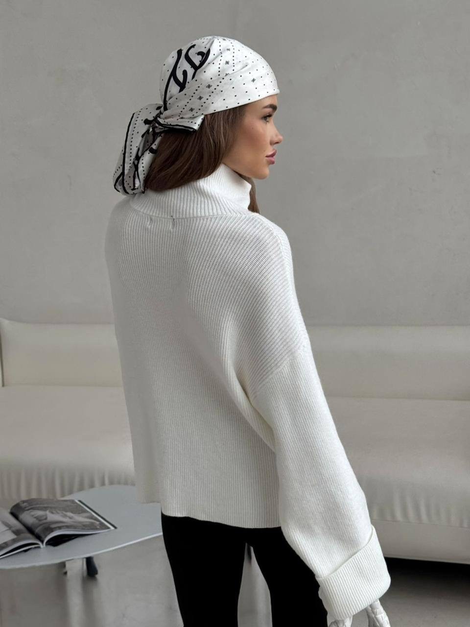 свитшот вязаный,свитера женские,свитер женский белый,свитер с замком,женская кофта