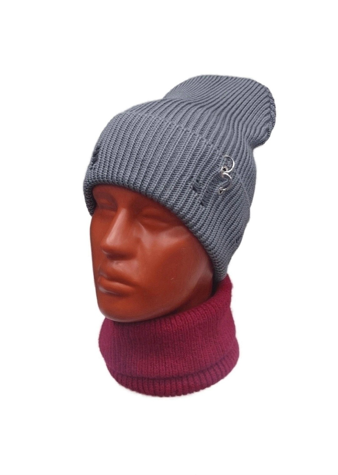 шапка женская,молодежная шапка,шапка со снудом женская,шапки ,комплект шапка шарф