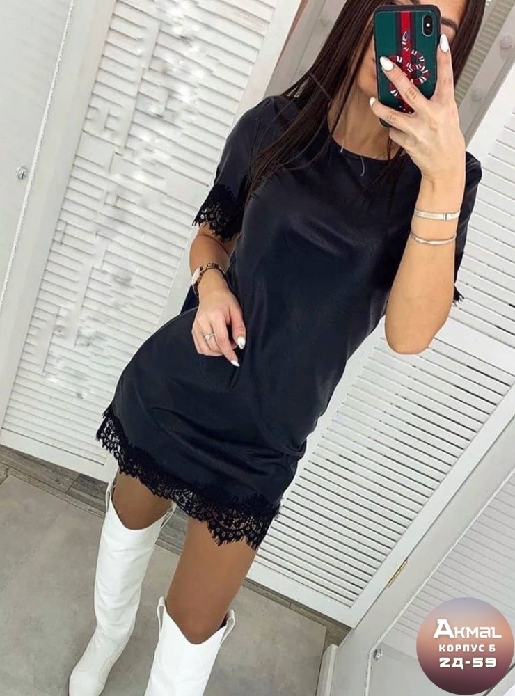 платье женские,платье,платье из экокожи,платье с кружевами,кожаное платье