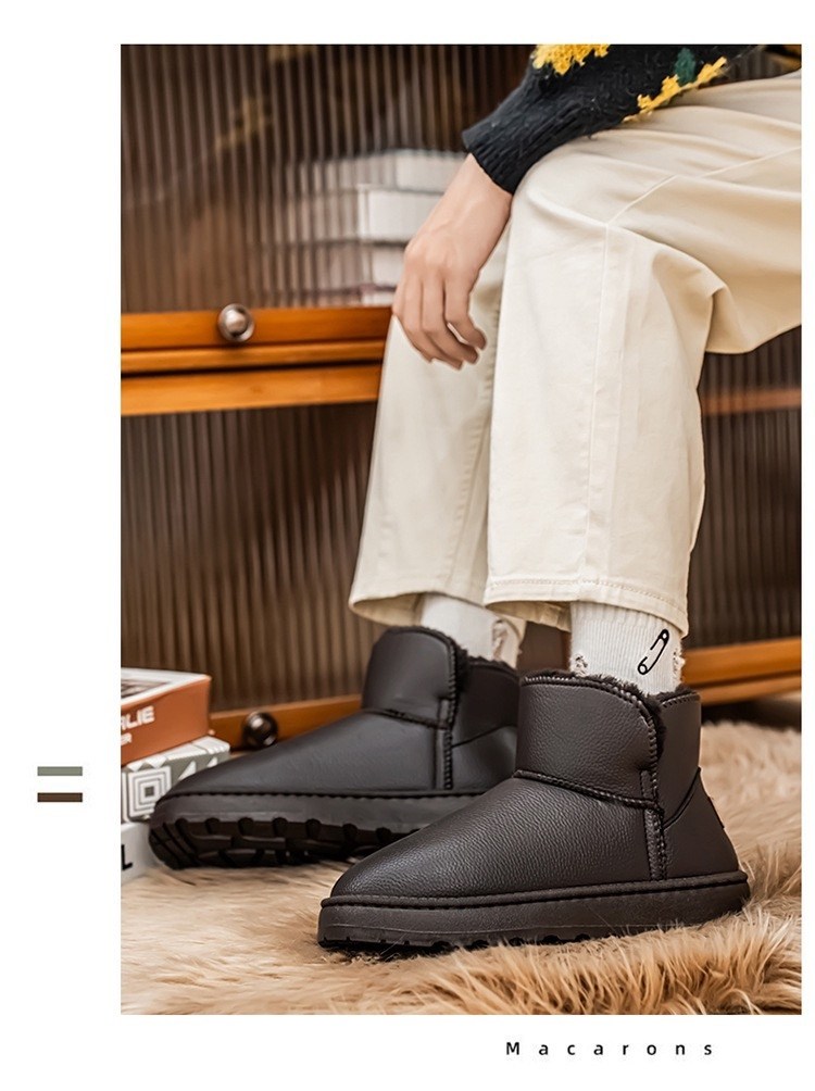 ботинки угги кожаные 2025,мужские зимние ботинки,зимние ботинки,зимние ботинки с мехом,женская зимняя