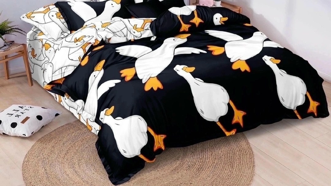 постельное белье 1 5 спальное,постельное белье 1 5 спальное комплект,комплект постельного белья,постельное белье с гусями,гусь обнимусь постельное белье