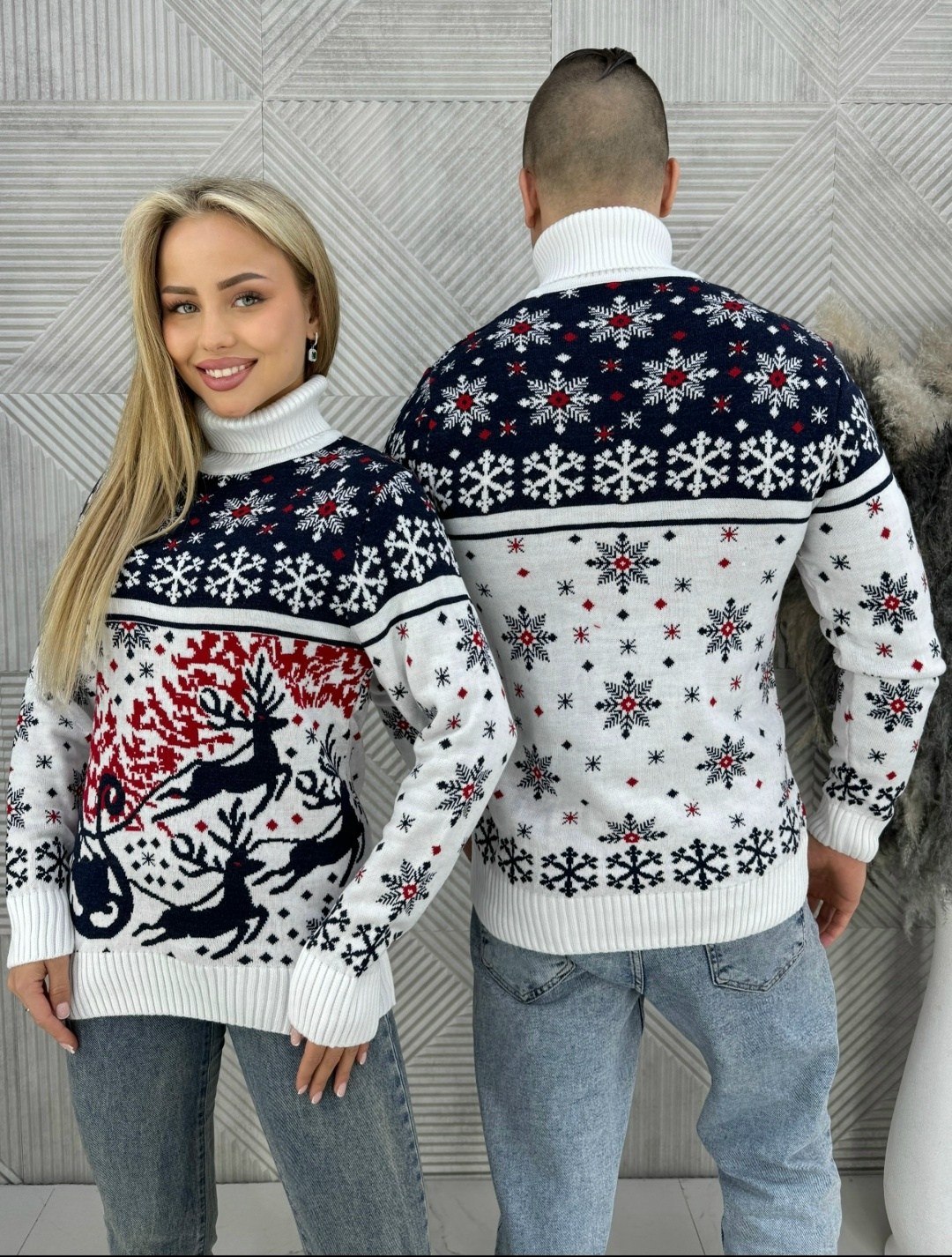 свитер с новогодним принтом,свитера с оленями,новогодний джемпер,рождественские свитера,парные свитера с оленями
