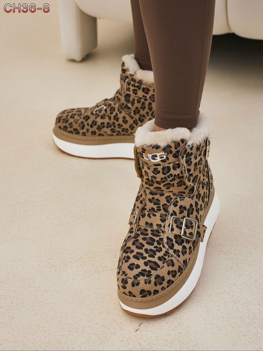 ,леопардовые ботинки,леопардовая ,женская  зимняя,угги женские