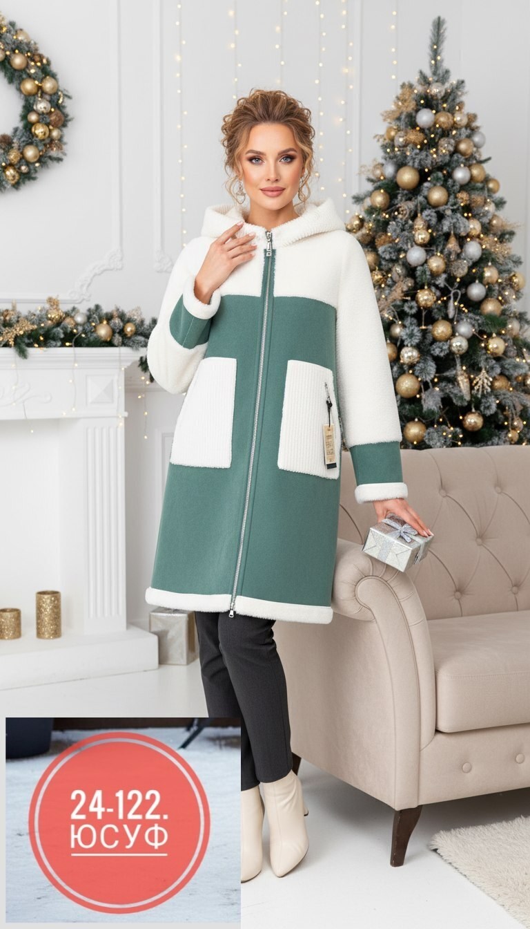 дубленка женская,зимняя двухсторонняя дублёнка с капюшоном,комбинированное пальто,дубленка зимняя,пальто женские