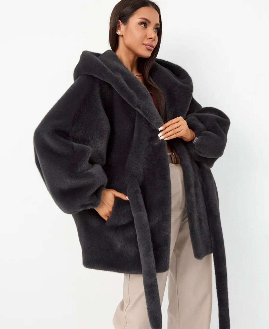 шуба искусственная,шуба искусственная из экомеха под норку,женская норковая шуба,шуба из экомеха,шубка