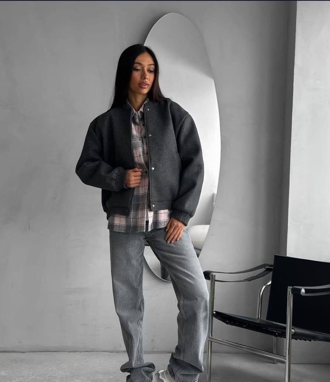 бомбер женский оверсайз,куртка бомбер оверсайз весенний шерстяной,куртка бомбер,бомбер серый,куртка бомбер женская