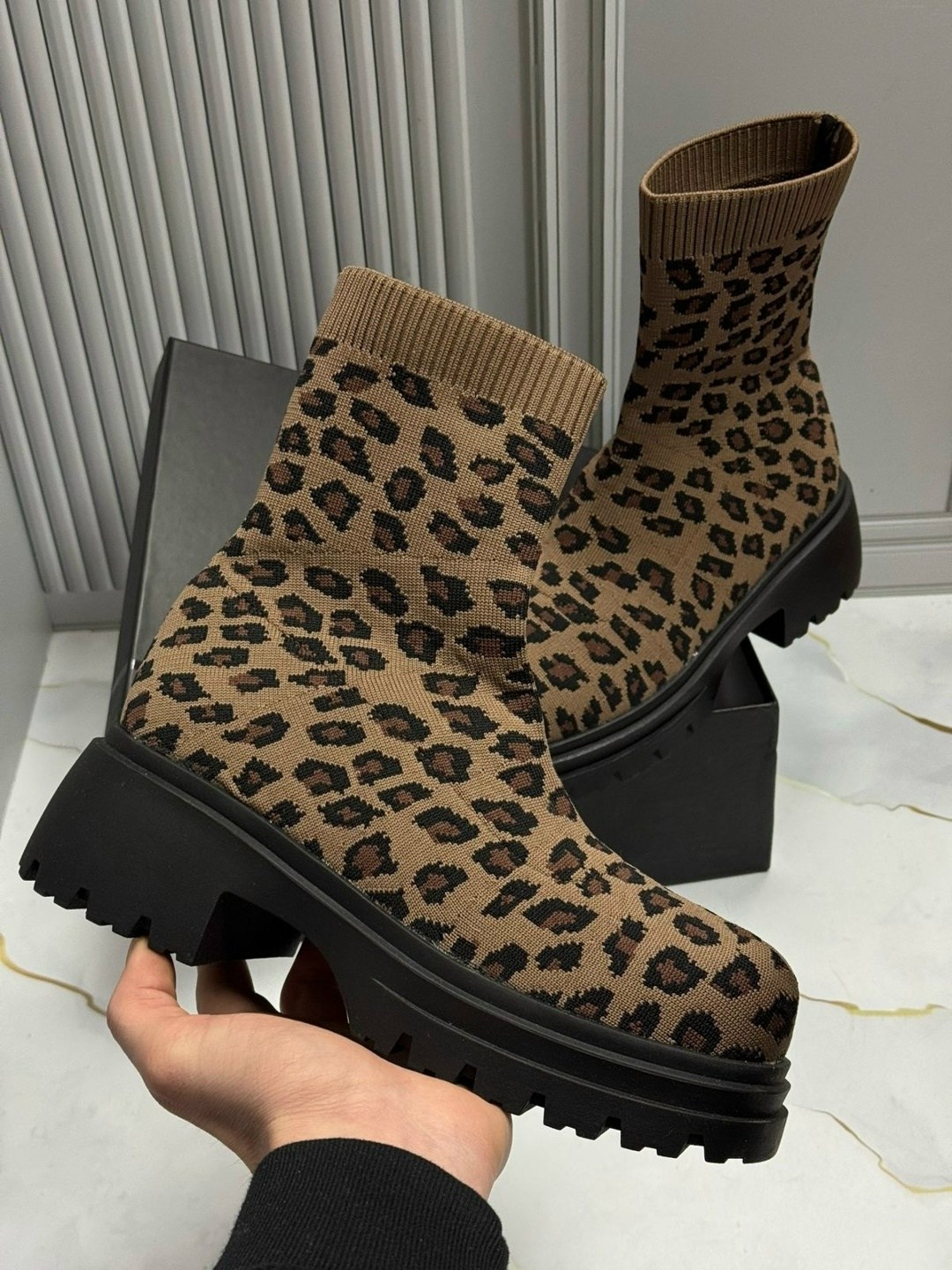 ,леопардовые ботинки,ботинки женские,сапоги модные, женская